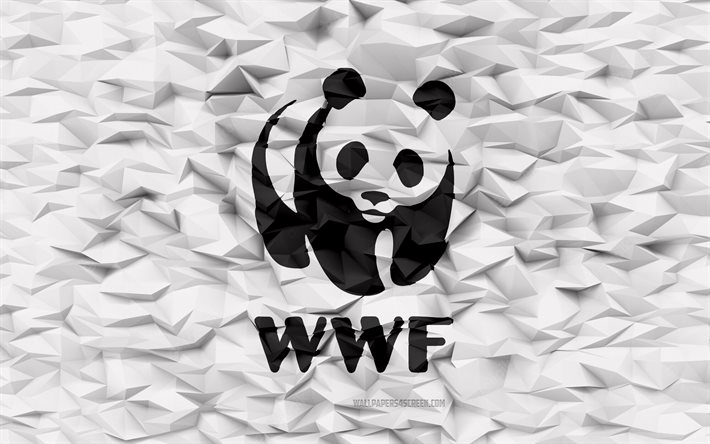 Flag of WWF, 4k, World Wide Fund for Nature, 3d polygon background, WWF flag, 3d polygon texture, 3d WWF flag, International organizations symbols, 3d art, WWF
