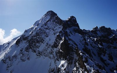 gama de la montaña, pirin, cubiertas de nieve, la montaña, la parte superior de vihren, bulgaria