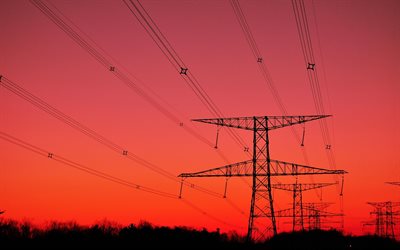 the event, electrician, sunset, power lines, elektrika