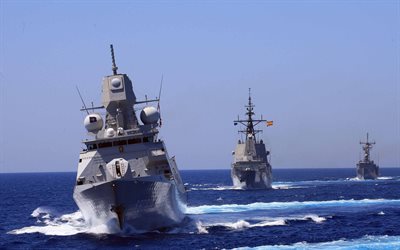 la otan, las fuerzas navales, los barcos de la otan