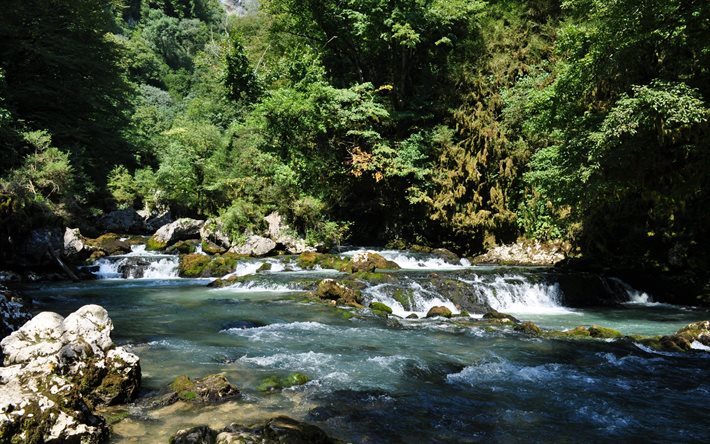 abkhazia, montagna, fiume, natura, montagne