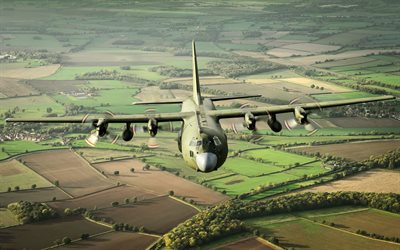 des avions de transport, avions militaires, l'us air force, c-130 k, hercules