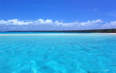 mar, agua azul, las islas del caribe