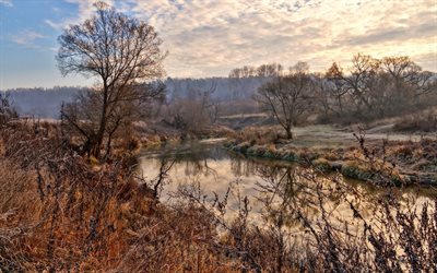 frost, morning, river, amorosi, autumn, wounds
