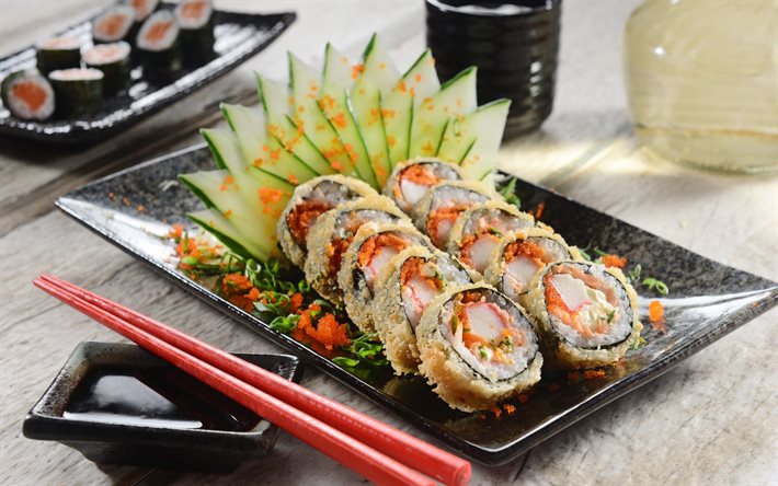 sushi, roll, japanskt kök, semlor