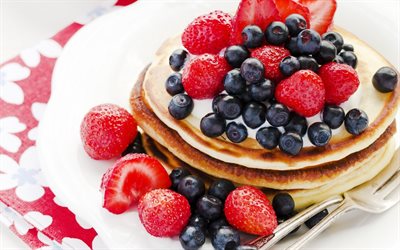 ladki, strawberry, berries, pancakes, agodi