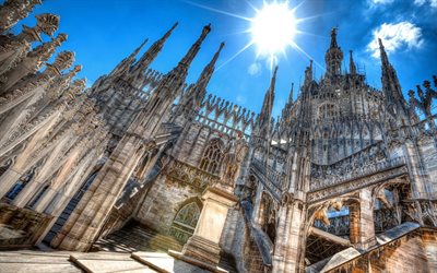 le duomo de milan, la cathédrale, l'italie, les monuments de l'italie