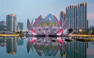 flor de loto, la casa de la flor, el edificio lotus, china, changzhou