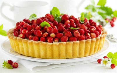 pies, फोटो, स्ट्रॉबेरी, केक fruitcake