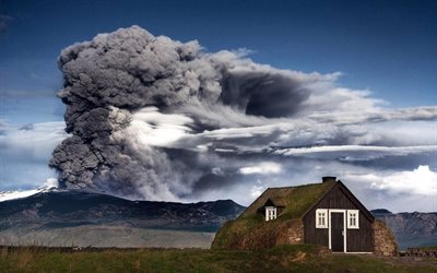 l'eruzione di un vulcano