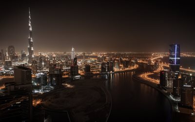la nuit, les émirats arabes unis, dubaï, nuit orientale