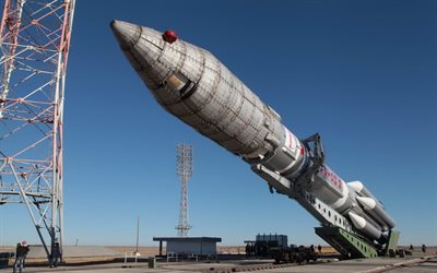 cazaquistão, baikonur, o porto espacial, foguete, o foguete proton-m