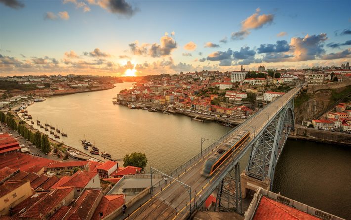 portugal, hamn, floden duero, portugals städer