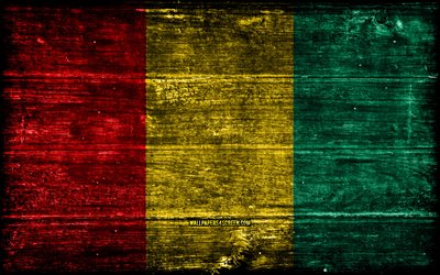 guinea träflagga, 4k, träregra flaggor, afrikanska länder, guineas flagg, guineas dag, afrika, guinean, guinea, guinean nationella symboler