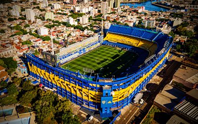 la bombonera, 4k, estadio boca juniors, vista aérea, estadio de alberto josé armando, buenos aires, boca juniors fc, argentina, ca boca juniors, estadios argentinos, emblema de boca juniors, fútbol americano, fútbol