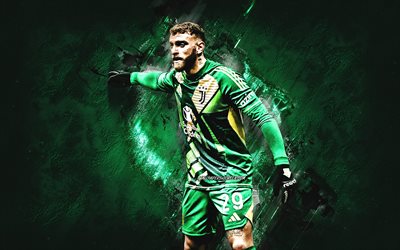 michele di gregorio, juventus fc, italyan futbolcu, yeşil taş arka plan, grunge art, italya, futbol
