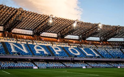 Stadio Diego Armando Maradona, stands, italian football stadiums, HDR, soccer, football pitch, Napoli FC, SSC Napoli, Napoli, Italy, Napoli stadium, Diego Armando Maradona Stadium, Stadio del Sole, Fuorigrotta