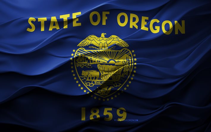 4k, drapeau de l'oregon, états américains, drapeau 3d oregon, usa, texture 3d, jour de l'oregon, symboles nationaux, art 3d, oregon