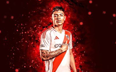 agustin ruberto, 4k, néons rouges, fc de la rivière, division des primera argentine, footballeurs argentins, agustin ruberto 4k, football, assiette de la rivière ca, assiette de la rivière agustin ruberto