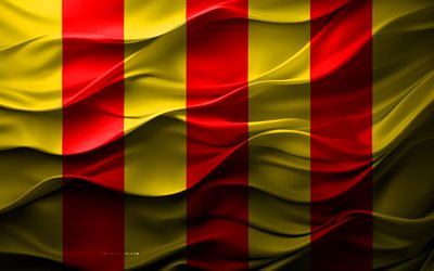 4k, Flag of Foix, Regions of France, 3d Foix flag, France, Foix flag, 3d texture, Day of Foix, French national symbols, 3d art, Foix