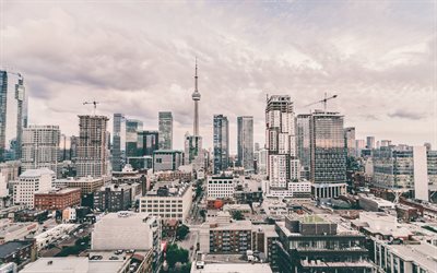 Toronto, grattacieli, CN Tower, orizzonte, Canada