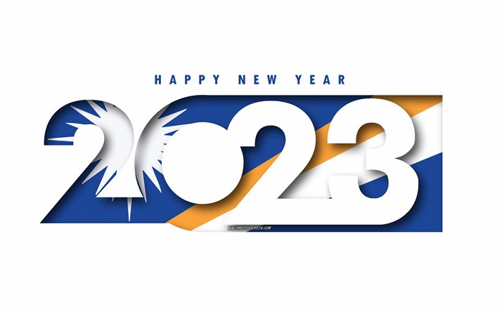 2023년 새해 복 많이 받으세요 마셜 제도, 흰 배경, 마셜 제도, 최소한의 예술, 2023년 마셜 제도 컨셉트, 마셜 제도 2023, 2023년 마샬군도 배경, 2023 새해 복 많이 받으세요 마셜 제도