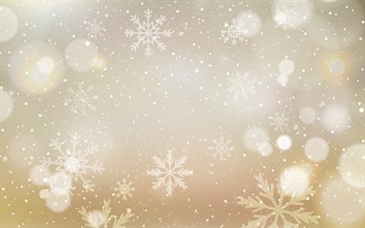 冬のテクスチャ, 雪片のあるベージュのテクスチャー, ベージュの冬の背景, 雪片と冬の背景, 冬の背景
