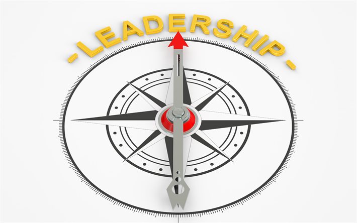 liderança, 4k, conceitos de negócios, bússola 3d, seta de liderança, bússola de ouro, meta de liderança, caminho de liderança