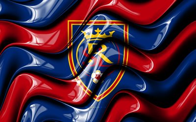 Real Salt Lake 3D logo, 4k, blue red 3D waves, MLS, football, Real Salt Lake flag, creative, Real Salt Lake logo, american soccer club, Real Salt Lake, soccer, Real Salt Lake FC