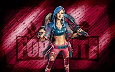 stormstepper sierra fortnite, 4k, fond diagonal violet, grunge, fortnite, œuvres d'art, peau stormstepper sierra, personnages fortnite, stormstepper sierra, fortnite stormstepper sierra skin