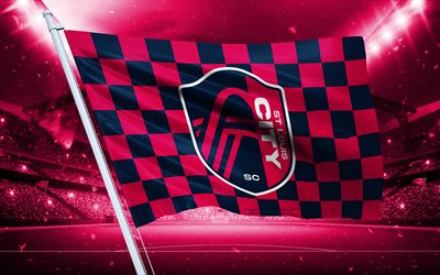 4k, St Louis City SC logo, American football club, stadium flag, St Louis City SC fans flag, blue pink flag, St Louis City SC emblem, MLS, St Louis City SC, USA, soccer, football, St Louis City FC