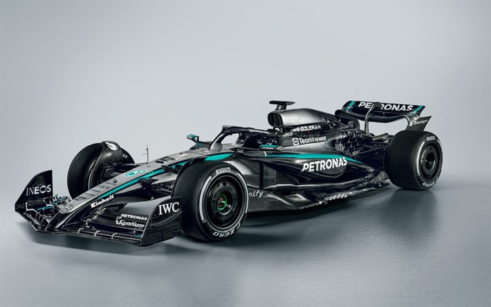 2025, 메르세데스 f1 w16, 4k, 전면보기, 외부, 공식 1, 메르세데스  amg 페트로나스 f1 팀, f1, 포뮬러 원, 2025 포뮬러 1 경주 용 자동차, w16, 메르세데스