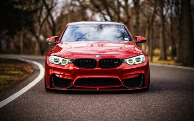 BMW M3, HDR, german cars, 2020 cars, F80, Red BMW M3, BMW F80, BMW