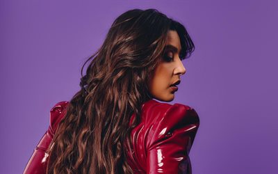 lauana prado, 4k, cantora brasileira, sessão de fotos, retrato, jaqueta de couro roxa, modelo de moda brasileira, mayara lauana pereira e vieira do prado, ensaio fotográfico de lauana prado