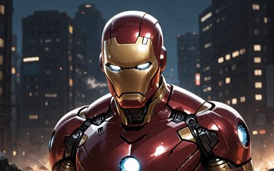 iron man, 4k, 3d taide, lähikuvaa, marvel sarjakuvat, supersankareita, iron man art, luova, iron man 4k, ironman
