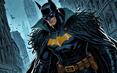 4k, باتمان, شتاء, فن كاريكاتير, دي سي كوميكس, الأبطال الخارقين, comnightscape, عمل فني, فن باتمان, فن المعجبين, باتمان 4k