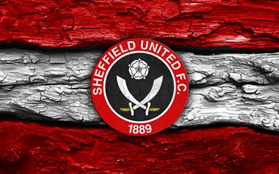 logotipo de madera de sheffield united, 4k, fondo de madera blanco rojo, campeonato, fútbol, logotipo de sheffield united, fútbol americano, emblema del sheffield united, sheffield united, club de fútbol inglés, sheffield united fc