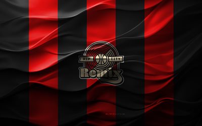 4k, Rip City Remix logo, red black 3D background, Rip City Remix emblem, NBA G League, American basketball team, Rip City Remix flag, 3D texture, Rip City Remix, basketball, USA