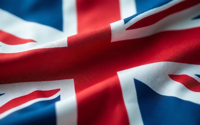 bandiera del regno unito, 4k, avvicinamento, union jack, sfondo di onde 3d, regno unito di gran bretagna e irlanda del nord, bandiera dell'unione, trama di seta, bandiera della gran bretagna, regno unito, bandiera britannica
