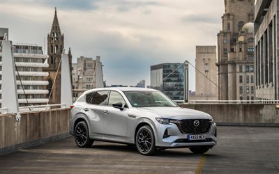 2026, Mazda CX-60, 4k, front view, exterior, silver Mazda CX-60, new Mazda CX-60 2026, Japanese cars, Mazda