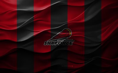 4k, Sioux Falls Skyforce logo, red black 3D background, Sioux Falls Skyforce emblem, NBA G League, American basketball team, Sioux Falls Skyforce, basketball, USA