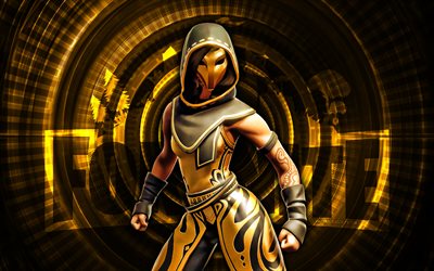tormenta de arena fortnite, 4k, fondo espiral amarillo, fortnite, creativo, piel de tormenta de arena, piel de tormenta de arena fortnite, tempestad de arena, personajes fortnite