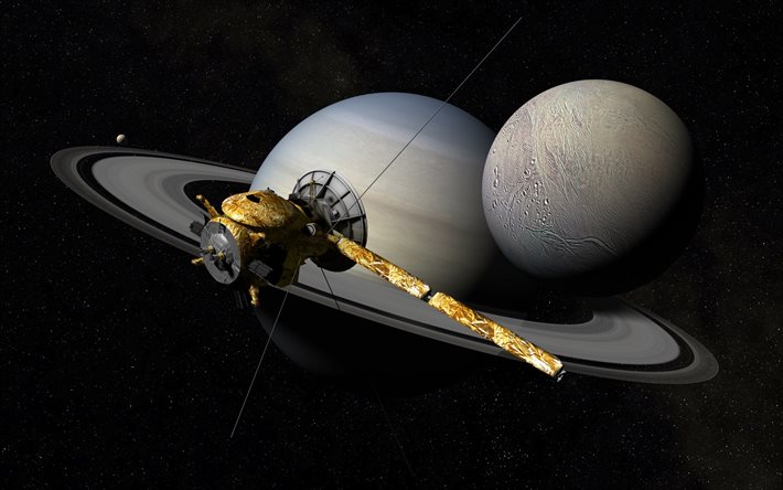 Spazio, astronave, Saturno, il pianeta, la sonda Cassini-Huygens