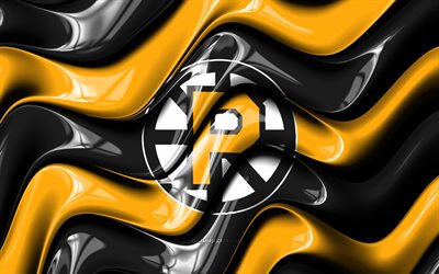 Providence Bruins 3D logo, 4k, black yellow 3D waves, AHL, hockey, Providence Bruins flag, creative, Providence Bruins logo, Providence Bruins emblem, canadian hockey team, Providence Bruins