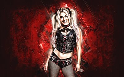 alexa felicidade, wwe, lutador americano, fundo de pedra vermelha, lutadora alexa bliss, arte grunge, eua, luta livre, alexis cabrera, alexa felicidade wwe, entretenimento de luta livre mundial, campeão da wwe