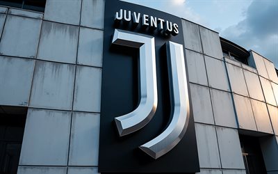 logotipo del estadio de la juventus fc, 4k, pared del estadio, emblema de la juventus fc, juve, logotipo de la juventus fc, logotipo de la juventus, juventus fc, serie a, italia, fútbol americano, juventus