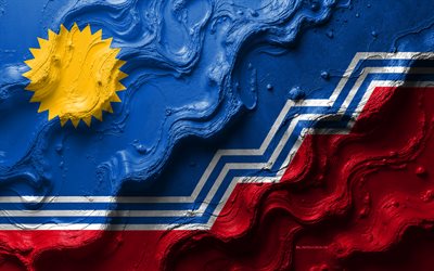 bandera de sioux falls, 4k, textura de onda de piedra, banderas de ciudades americanas, bandera de sioux falls 3d, eeuu, bandera de la ciudad de sioux falls, cataratas siux, dakota del sur