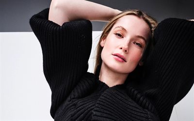 هانا دود, 4k, سترة سوداء, نجوم السينما, جمال, الممثلة الانجليزية, امرأة شقراء, المشاهير الانجليزية, هانا دود التقطت الصور