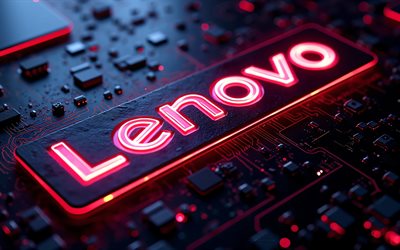 4k, logotipo neon brilhante da lenovo, bokeh, fundos roxos de alta tecnologia, logotipo de vidro brilhante da lenovo, logotipo 3d da lenovo, logotipo brilhante da lenovo, logotipo da lenovo, lenovo