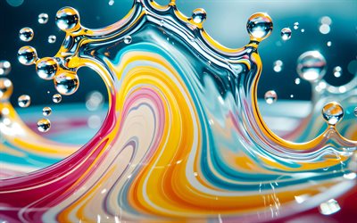 موجات ثلاثية الأبعاد ملونة, 4k, المجالات, عمل فني, قوام سائل ثلاثي الأبعاد, خلفيات ثلاثية الأبعاد ملونة, مبدع, موجات ثلاثية الأبعاد, الخلفية مع الأمواج, الفن السائل, القوام الموجات, خلفيات متموجة